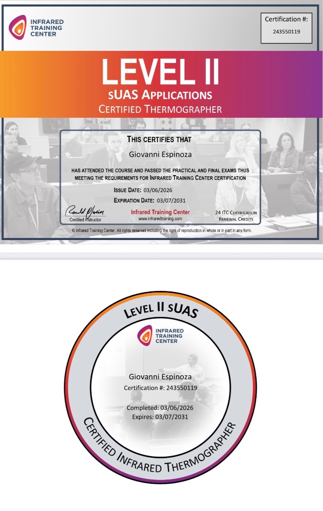 Level II sUAS Certified Thermographer